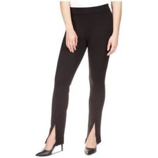 Michael Kors Black Ponte Knit Split Hem Career Pants XS