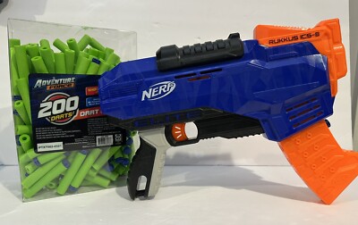 NERF N-Strike Elite Rukkus ICS-8 Dart Gun Blaster With Clip (200 Darts Included)