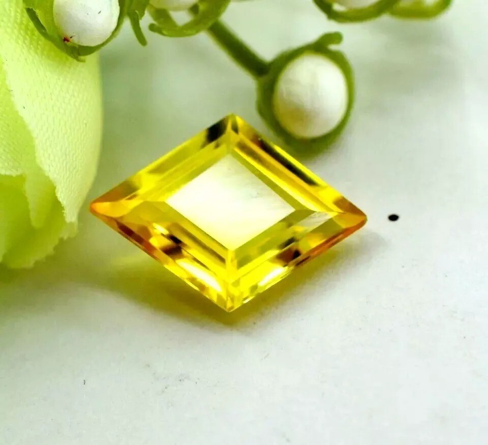 10-11 Ct Natural Ceylon Yellow Sapphire Fancy Shape Loose Gemstone Certified