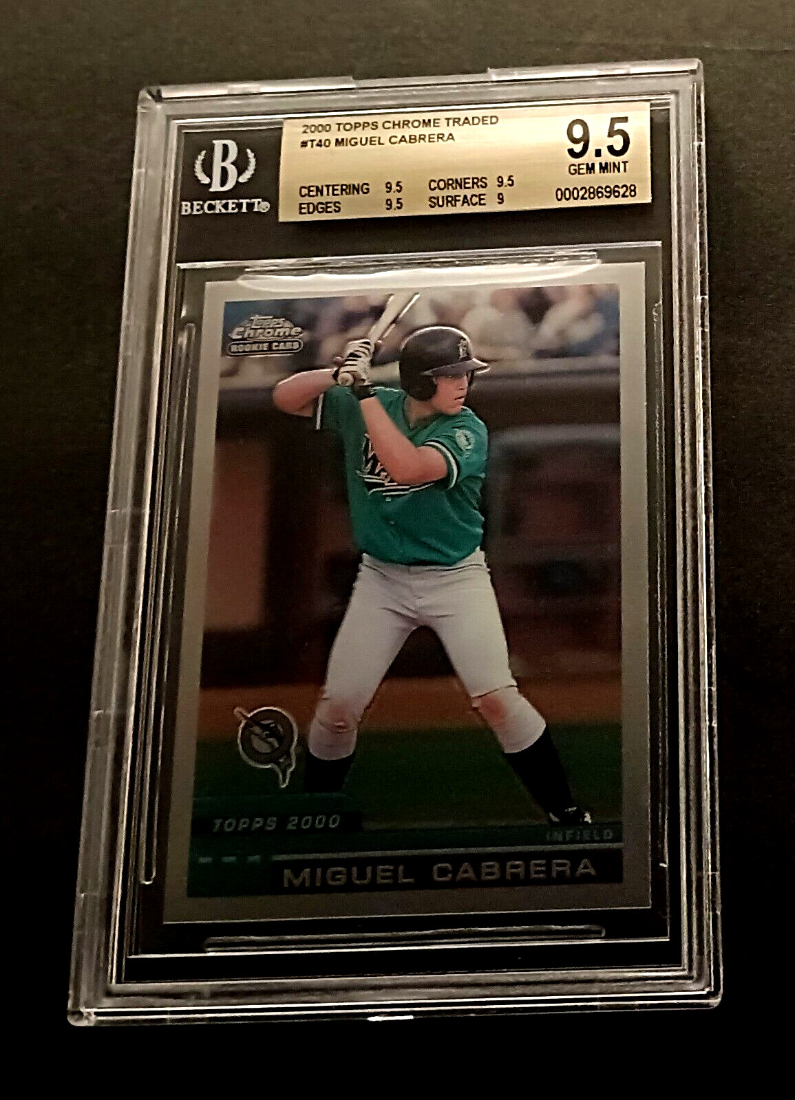 2000 TOPPS CHROME TRADED RC #T40 MIGUEL CABRERA BGS 9.5 GEM MINT ROOKIE #2869628