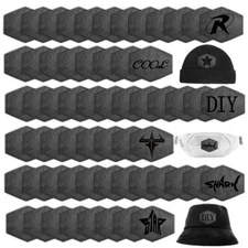 60PCS Blank Hat Patches Square Rustic Leatherette Patch Adhesive Faux Leather
