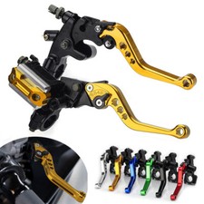 Universal Motorcycle 7/8" CNC Brake Clutch Levers Master Cylinder Reservoir Kits