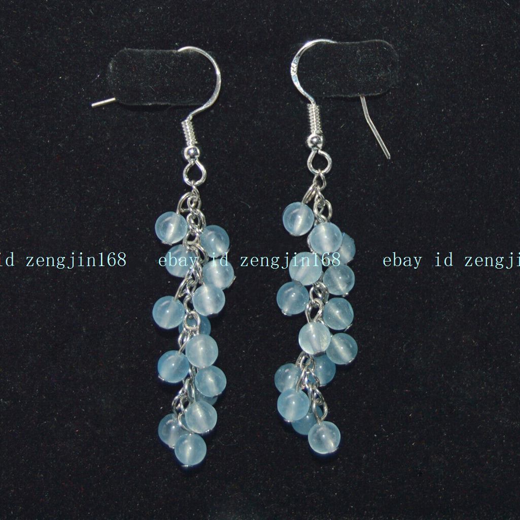 4mm Yellow Natural Coral Earring for Women Grape Earring Hook Dangle