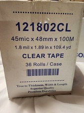 1-Case/Box 36 Rolls  Packaging/Shipping Clear Tape -1.8 mil, 2" x 110 Yards