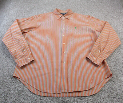 Vintage Polo Ralph Lauren Shirt Mens XXL Button Down Orange 