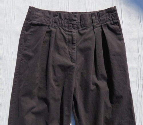 GAP US Damen 6 grau Baumwolle hoher Bund Plissee gerades Bein Hose Arbeitshose - Bild 3 von 5