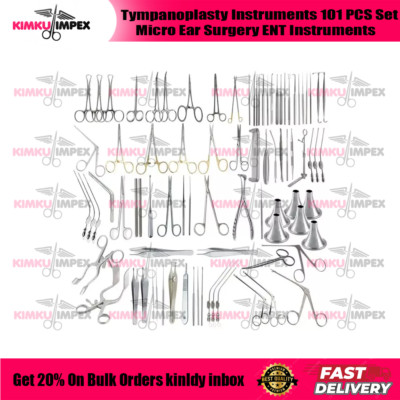 Tympanoplasty Instruments 101 PCS Set Micro Ear Surgery ENT Instruments ...