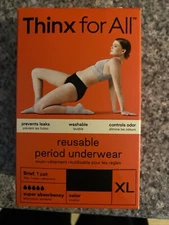 Thinx For All Period Underwear, Womens Reusable Briefs, Super Absorbency, XL