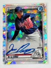 2020 BOWMAN CHROME JASSEEL DE LA CRUZ AUTO 052/100 ATOMIC REFRACTOR BRAVES