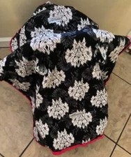 Free Shipping Damask Print Black  Pink/Fuchsia Baby Girl Carseat Canopy Cover