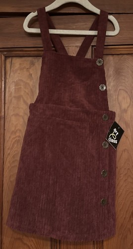 Art Class Cord Mädchen weinrot Overall Pulloverkleid gekreuzter Rücken Small 6 - Bild 2 von 15