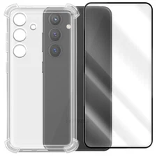 Premium Real Screen Protector & Anti-Slip TPU Case for Samsung Galaxy S24+ S926U