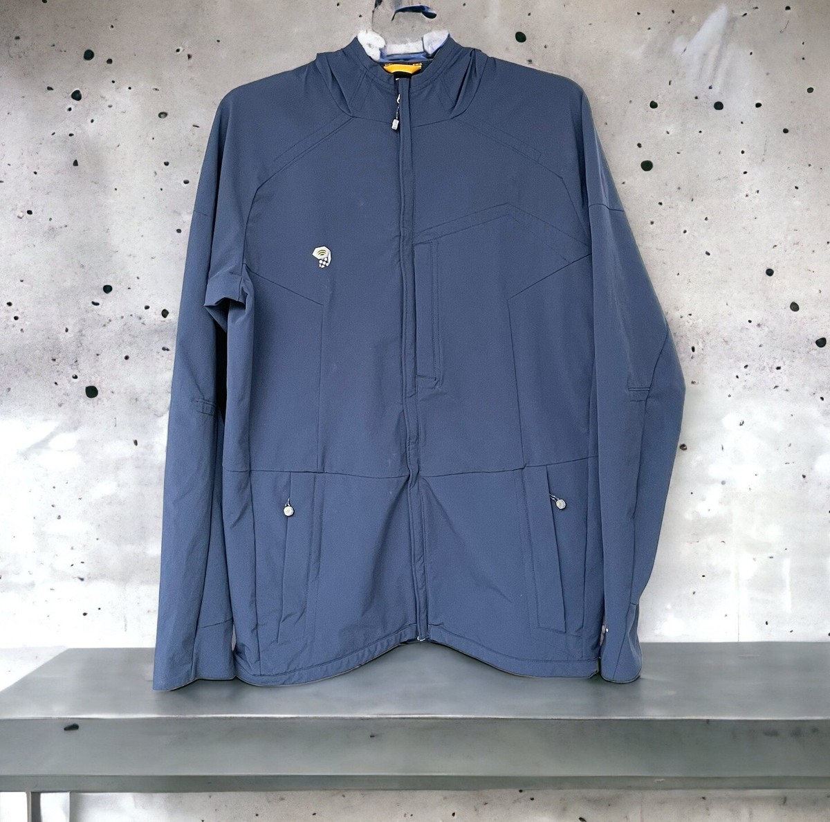 Mountain Hardwear Soft Shell Hooded Jacket Navy Blue Men's Mountain Hardwear Soft Shell Hooded Jacket Navy Blue Men's