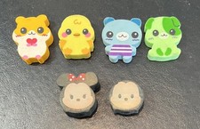6 pc Animal Eraser Set/ 2 are Pencil Toppers - A0082