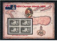 KING GEORGE VI NICE DISPLAY CAYMAN ISLANDS 1938  SG118 1½d 4 BLOCK  MNH#2