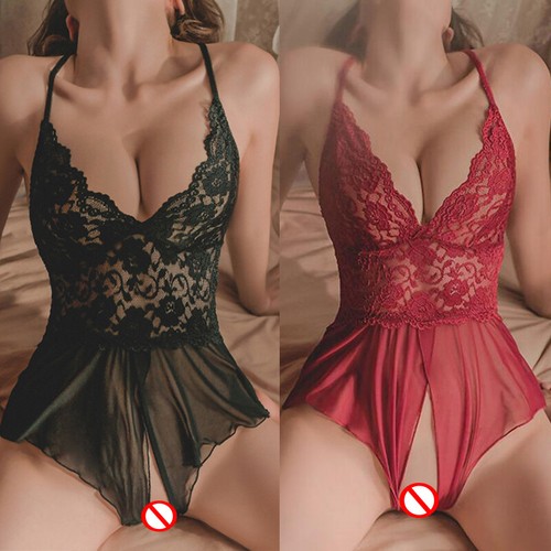 Women Sexy Lingerie Bodysuit Dress Lace Lingerie Babydoll Nightwear Sleepwear - Afbeelding 1 van 29