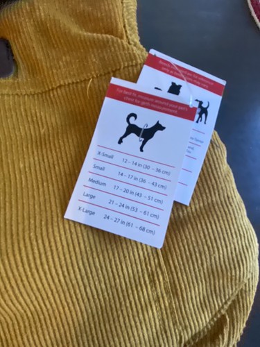 CHAQUETA/ABRIGO FORRADO PANA DORADA SIMPLE WAG CACHORRO/PERRO MEDIANO NUEVO CON ETIQUETAS - Imagen 2 de 4