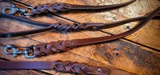 Solid Leather Braided Dog Leash with Snap - Unique Gift for Horse Dog Lovers