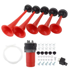 5 Trumpet 130db Musical Dixie Sound Air Horn Kit For Car Truck Train Loud 12v