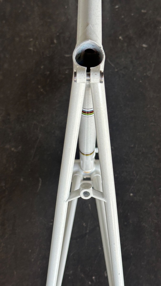 3RENSHO ピストフレーム白 3RENSHO Road Bike Frame - White w/Silver Flake 54cm Handmade in