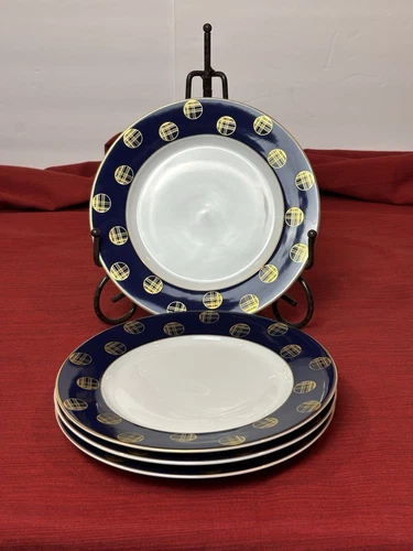 VTG Block Spal Portugal Orbit Blue by Jack Prince 8" Salad Plate - Set of 4