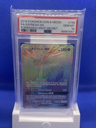 Xerneas GX PSA 10 Secret Rare Full Art Holo Forbidden Light 139/131 (2018)