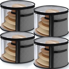 4 Pcs Oversized Clear Hat Storage Box for Women 16.5 x 10.4 Inch Cowboy Hat S...