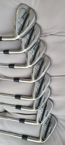 Ping S58 green dot Iron Set Steel Shaft 8 Clubs New Lamkin Grips.
