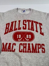 Vintage 1989 Ball State MAC Champs Sweatshirt - Jerzees Super Sweats - Size M