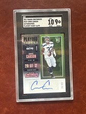 2017 Panini Contenders Rookie Ticket Auto Chris Carson #187 SGC 9