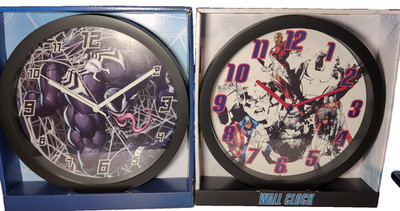 Brand New Two Marvel Wall Clocks: Spiderman: Venum And The Marvel Avengers