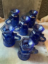 (6) Rare Avon Cape Cod Cobalt Blue Mugs