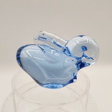 Blue Art Glass Bunny Rabbit Figurine 