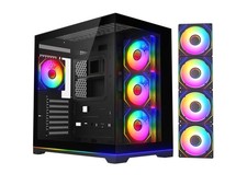 DIYPC ARGB-DC200-BK Black Dual USB3.0 Tempered Glass ATX Gaming Computer Case w/