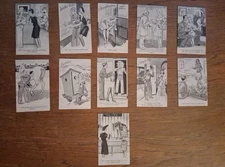 1944 Exhibit Supply Co World War II Military Risque Funny Cartoon Arcade Cards 