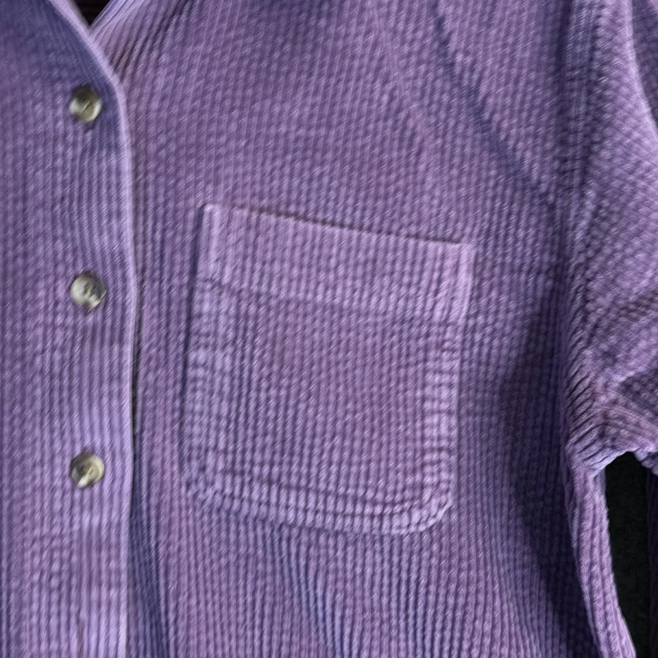 L.L.Bean Womens Large Purple Corduroy Long Sleeve Button Down Shirt - Image 2 of 4