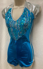 Cap Sleeve Sportstyle shorty gymleg foil spandex Sequin bodice ladies sizes