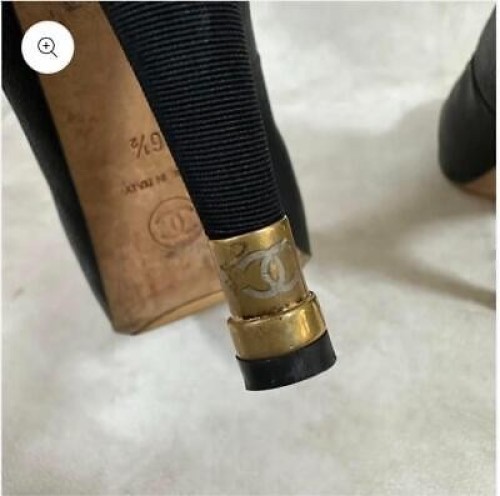 Chanel Short Boots Black Leather With Coco Mark Size 36 US About6 For Women thumbnail 9