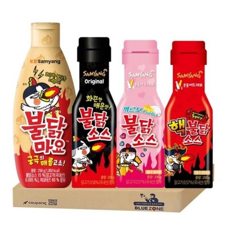 Juego de 4 salsas Buldak (salsa Buldak 200 g + mayonesa Buldak 250 g +...