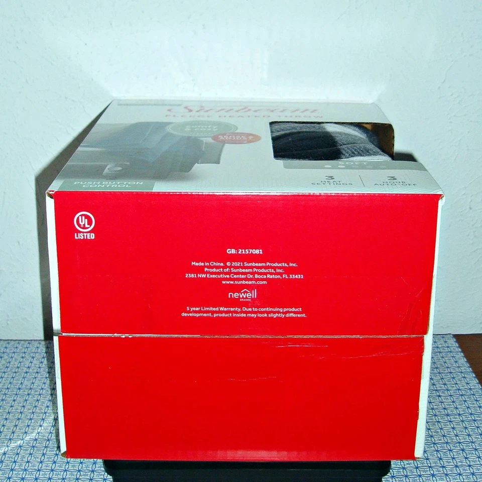 【NOVO】SUNBEAM ELÉTRICO FLEECE LANCE AQUECIDO (50" X 60"), XADREZ PRETO/BRANCO - Imagem 4 de 4