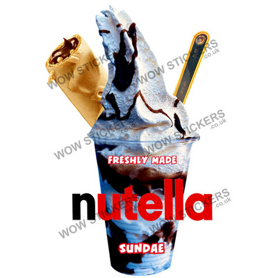 Nutella Bar Eisbecher Aufkleber Abziehbilder KBG Van (Größe wählbar)