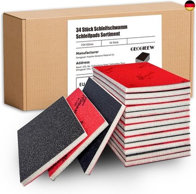 36 Stück Schleifschwamm, 2000 Körnung Schleifblock, Weichschaum Sand Block Nass 