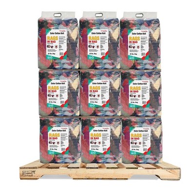 Recycled Color Knit T-Shirt Rags - 600 Lb. Pallet 24-25 Lb. Bags Cleaning Wipers