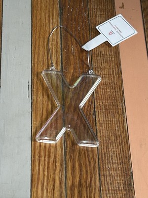 Letter X Iridescent Monogram Ornament 