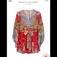 Spell  The Gypsy Collective Lotus Kimono Boho Flowy Festival Romper RARE XS