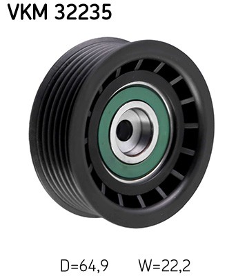 Upper SKF-OE VKM 32235 Deflection/Guide Pulley, V-ribbed belt for ALFA ROMEO,FIA
