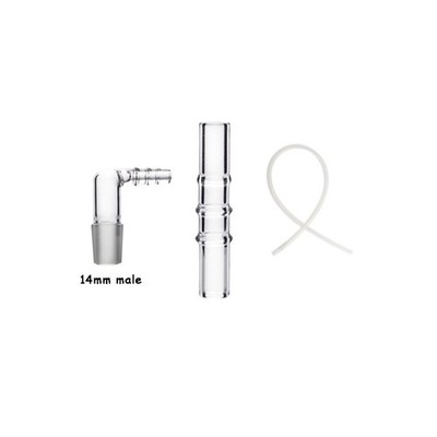 14mm male 90 degree angled water pipe bong elbow glass whip adapter