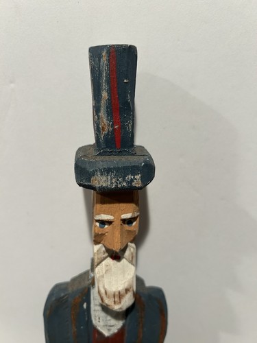 Vintage Uncle Sam Primitive Folk Art Wood 18" Carving Wooden Whirligig Legs RARE - Picture 3 of 14