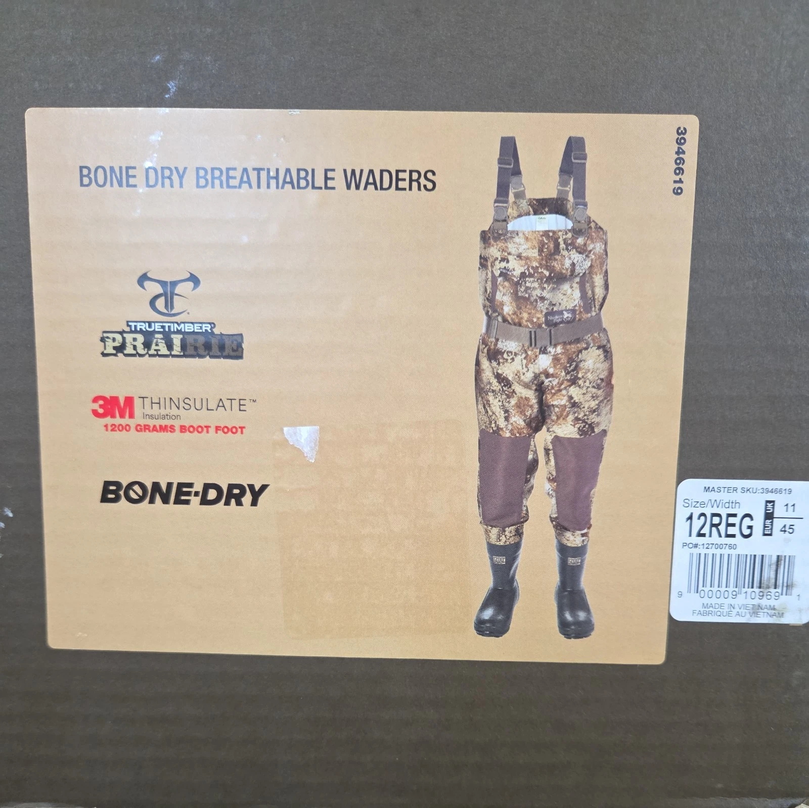 Northern Flight Bone Dry Waders, 1200g Insulation Boots Size 12REG