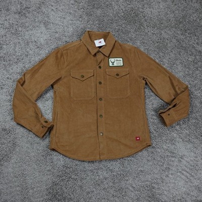 Milwaukee Bucks Jacket Mens Medium Corduroy Snap Patch Trucker Shacket Sportiqe